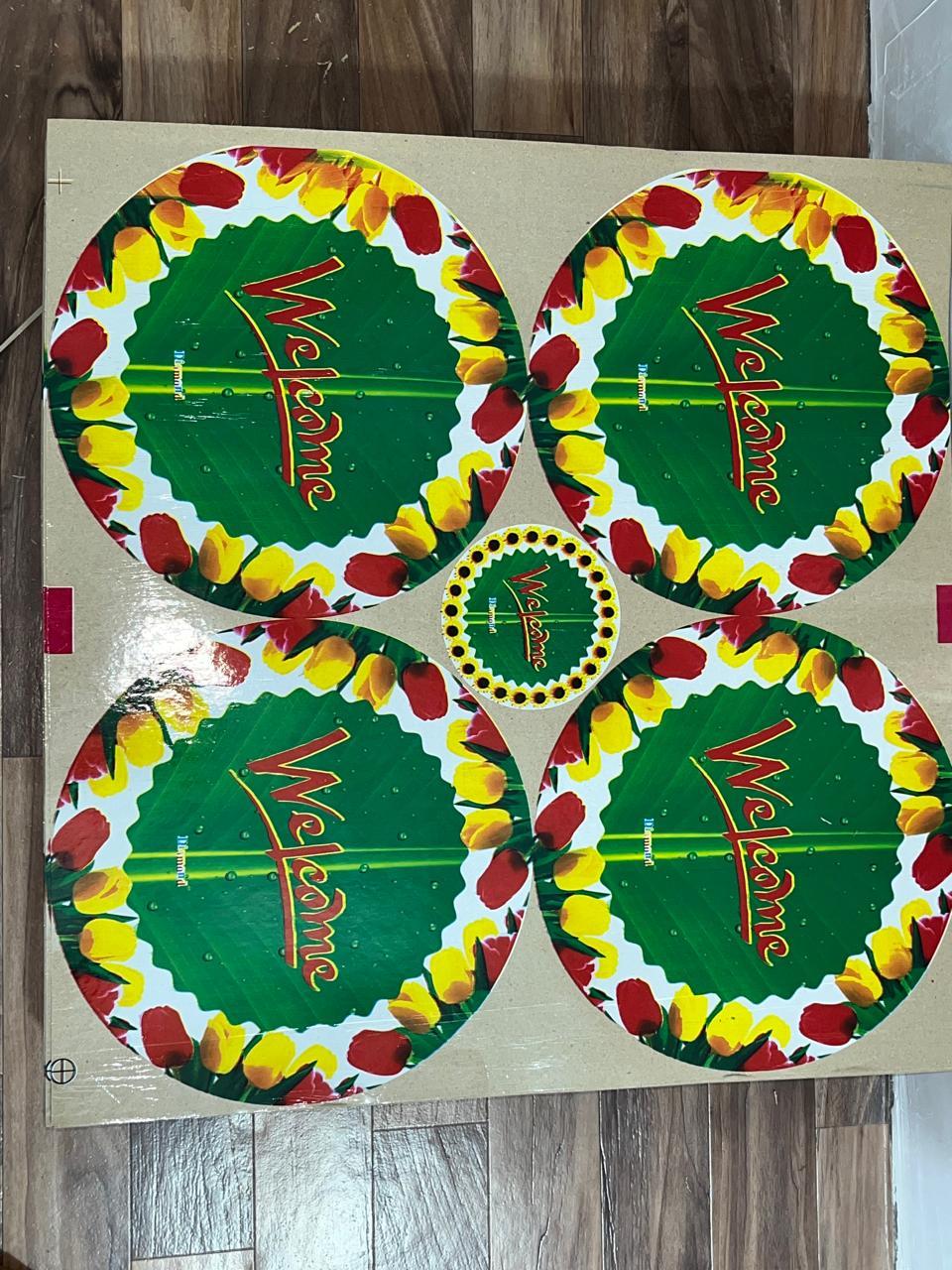 4-Up 'Welcome' Tulip Laminated Paperboard Sheet