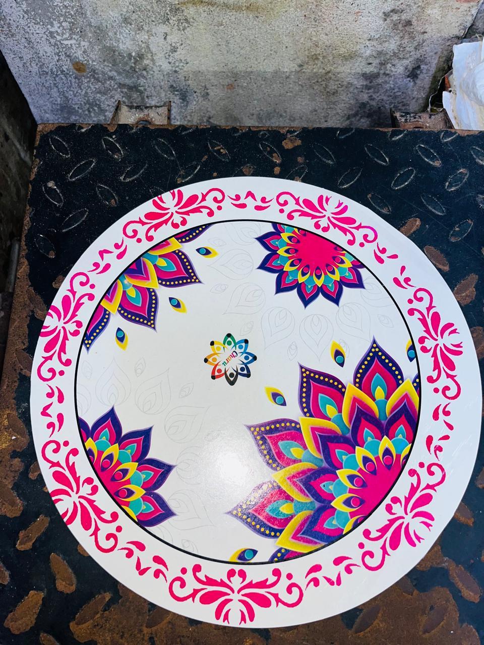Charu Brand Pink & Blue Mandala Floral Laminated Disc